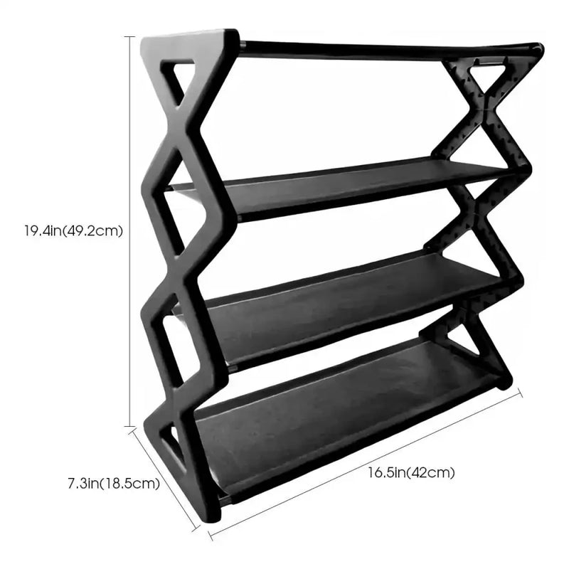 XRack™ Opvouwbaar 4-Laags Schoenenrek – Ruimtebesparend