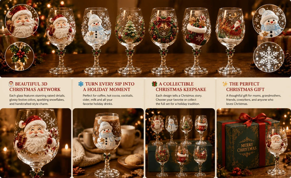 NoëlGlow™ — Luxe 3D kerstwijnglas