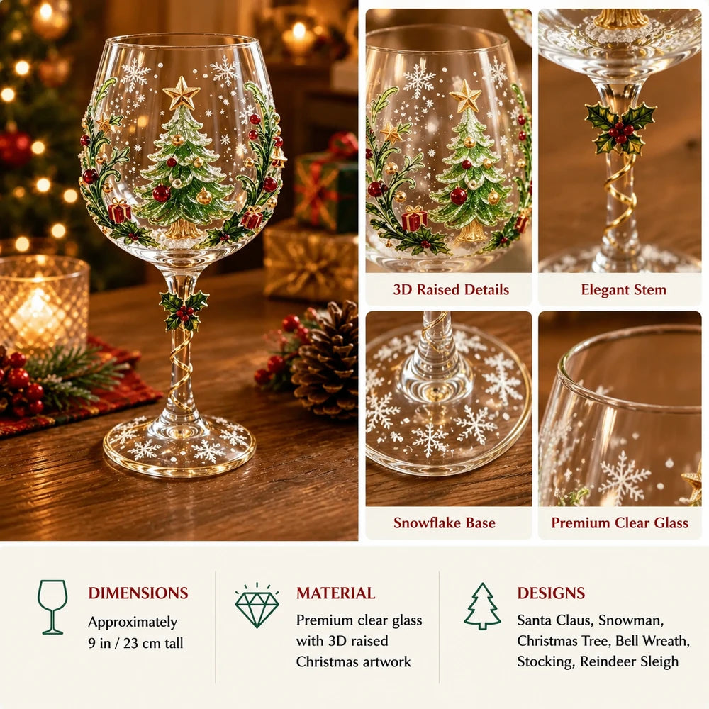 NoëlGlow™ — Luxe 3D kerstwijnglas