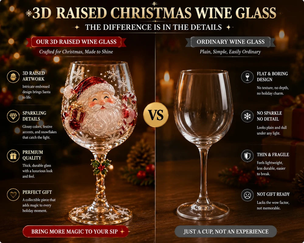 NoëlGlow™ — Luxe 3D kerstwijnglas