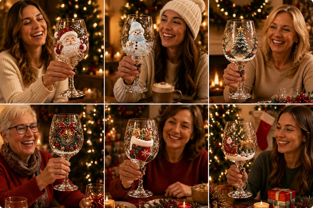 NoëlGlow™ — Luxe 3D kerstwijnglas