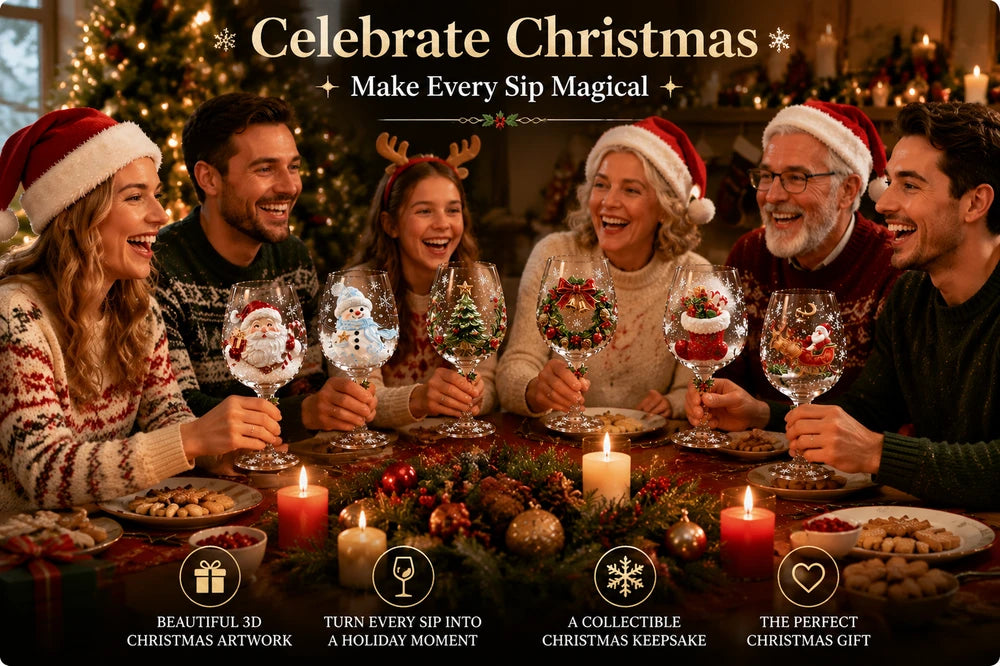 NoëlGlow™ — Luxe 3D kerstwijnglas