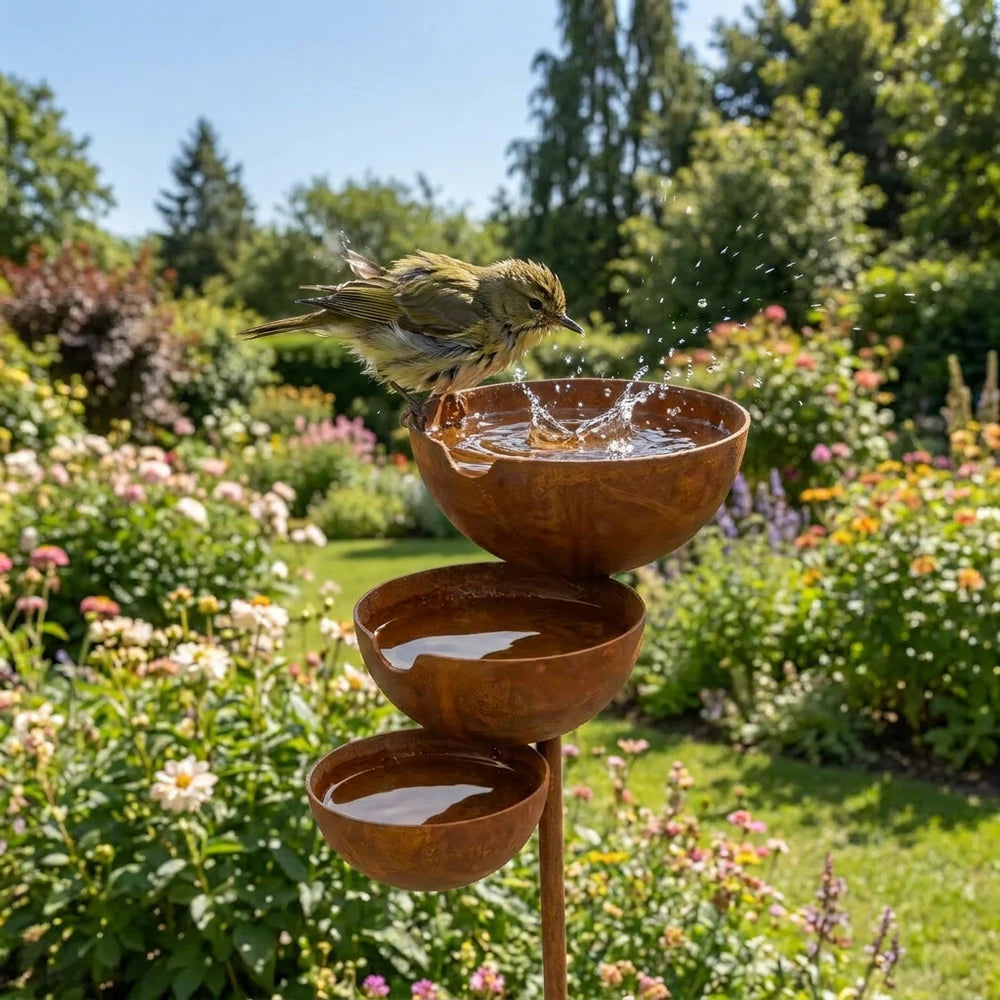 NatureNest™ — Drielaags vogelbad voor in de tuin