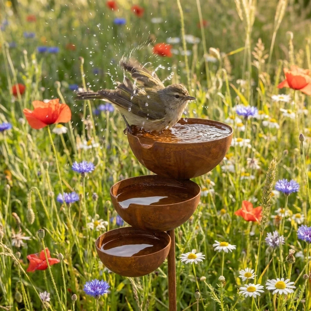 NatureNest™ — Drielaags vogelbad voor in de tuin