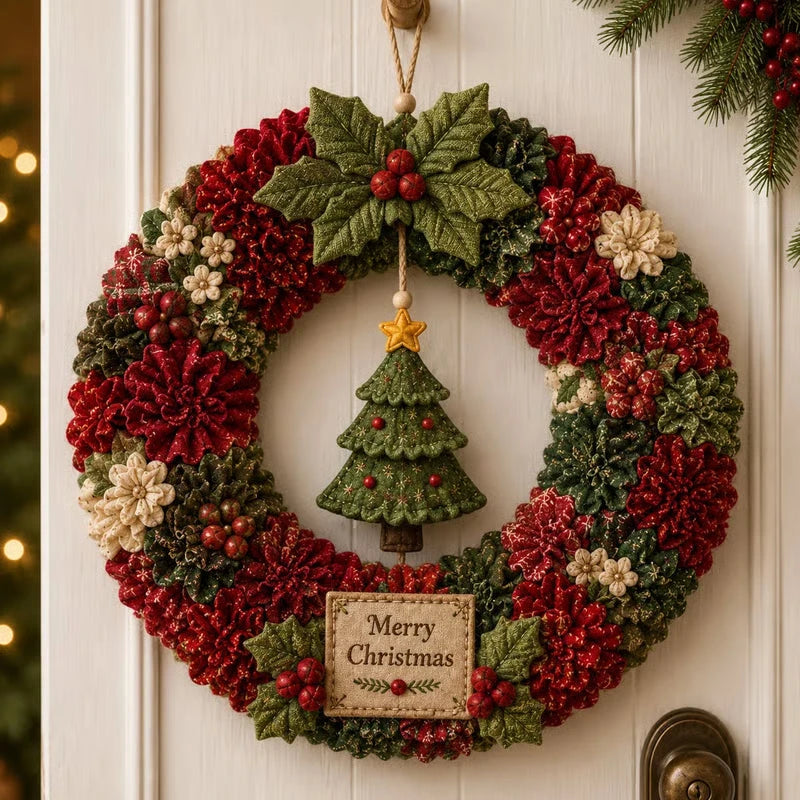 Stoffen 3D Kerstkrans DIY-Set