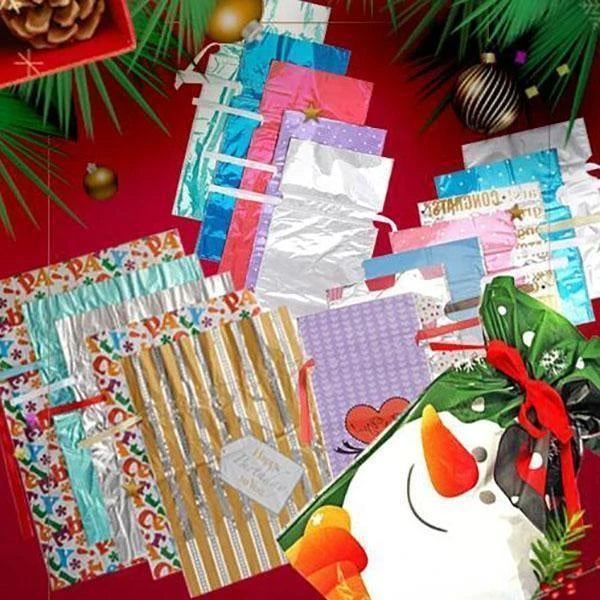Kerstcadeau zak met trekkoord