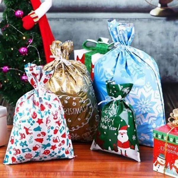 Kerstcadeau zak met trekkoord
