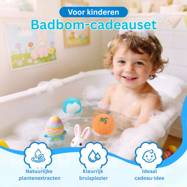 Vrolijke badbom cadeaubox voor kinderen