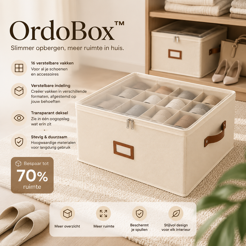 OrdoBox™ Opvouwbare stoffen schoenenopberger