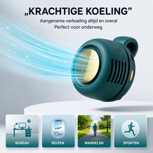 AirWear™ | Draagbare Bladeless Ventilator met Clip