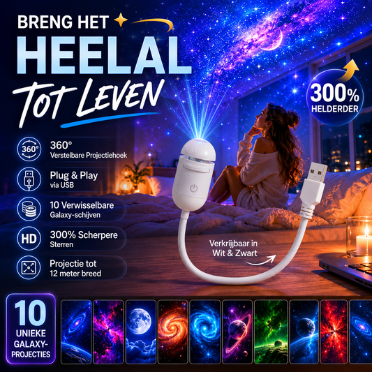 StarGlow™ | USB Sterrenprojector: HD Sterrenhemel & Oceaan