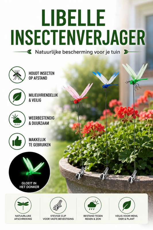 FlyGuard™ | 3D Libelle Clip Natuurlijke Insectenverjager Set