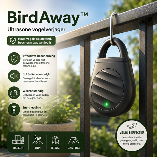 BirdAway™ Draagbare Ultrasone Verjager – Vogels & Insecten