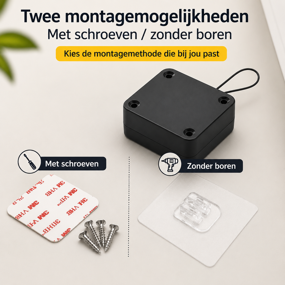 KordStop™ - Automatische deurdranger Zonder Boren