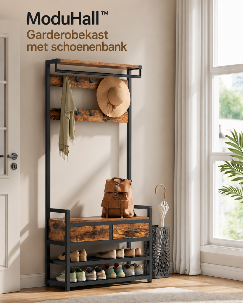 ModuHall™ Garderobekast met schoenenbank