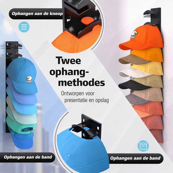 GlideHold Hoedenrek Wanddisplay