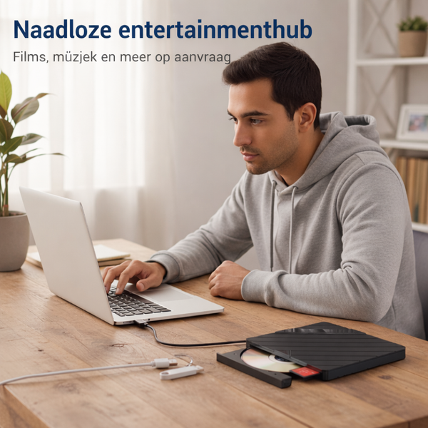 Compact Slim Externe DVD en USB-Hub