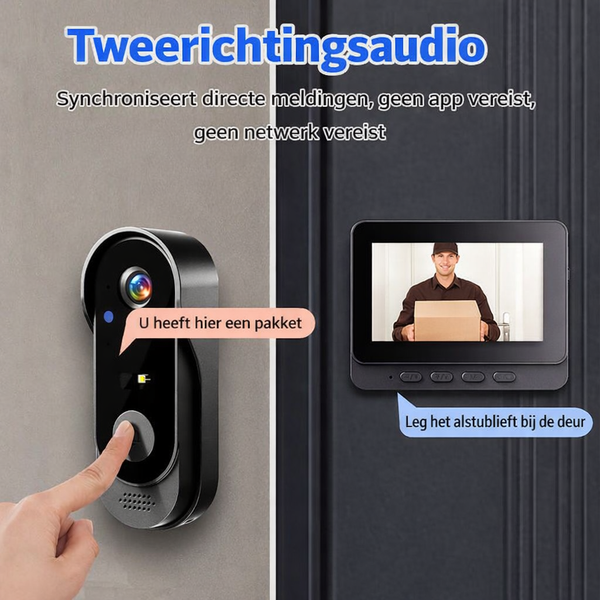 Slimme Draadloze Deurbel Camera Met Beveiliging