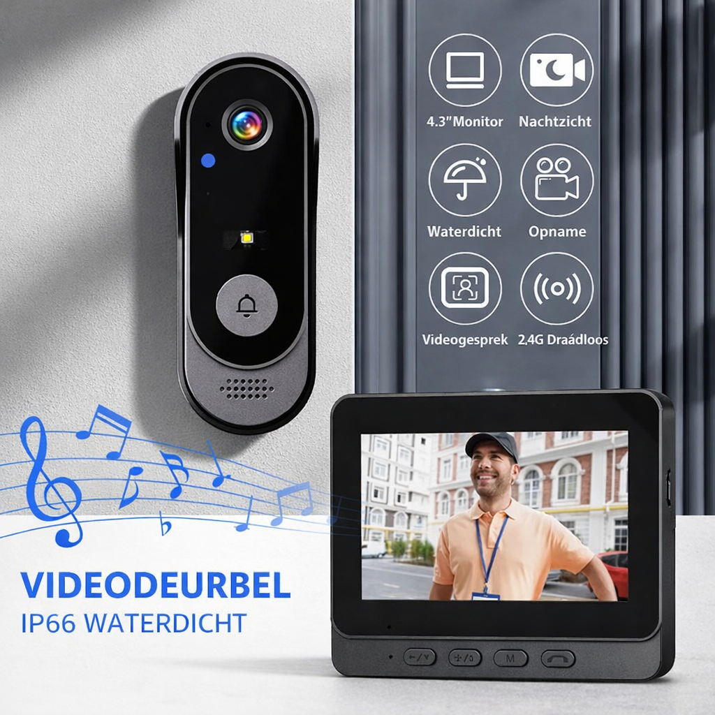 DoorView Pro Deurbel Camera HD WiFi Beveiliging Smart – loomio