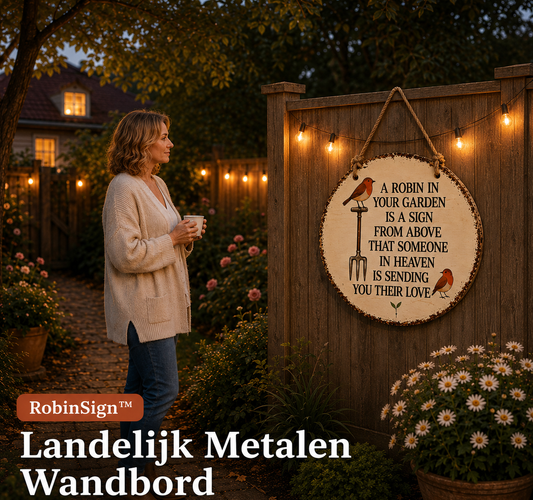 RobinSign™ — "Een Roodborstje in Jouw Tuin" — Herdenkingsbord voor Wie Iemand Mist
