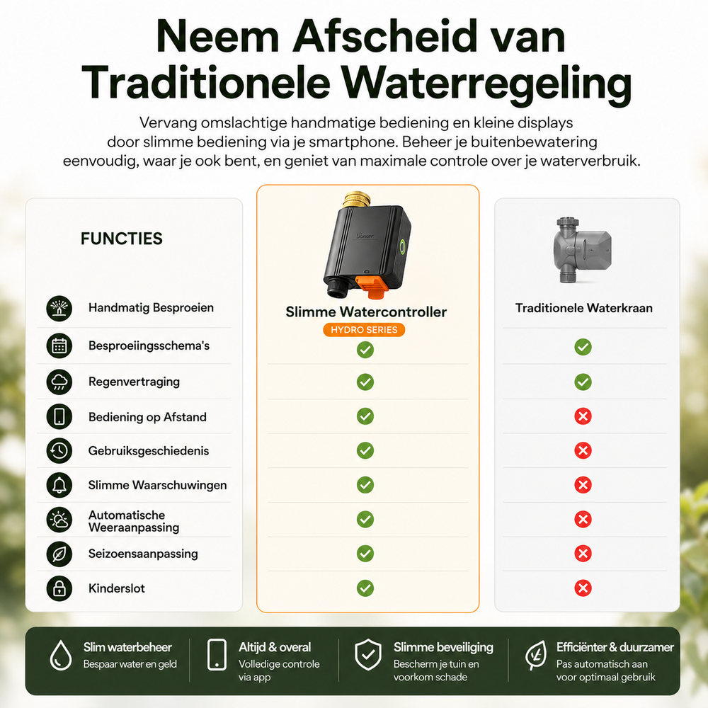 AquaFlow™ Slimme Watervent EF Met Stroommeter