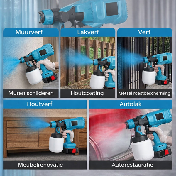 Handige Draadloze Verfspuit Compact Pro