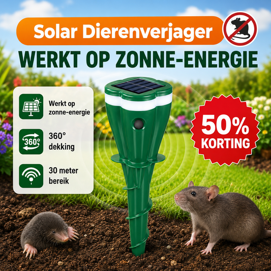SonicShield™ | Zonne-energie Ultrasone Dierverjager 360° Waterdicht