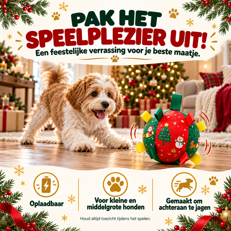 JingleBall™ | Interactieve Kerst Speelbal voor Honden