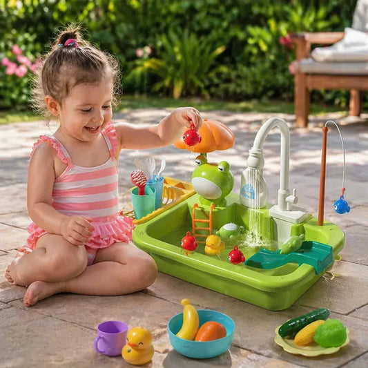 SplashFish™ | Kinder speelkeuken spoelbak stromend water vissenspel