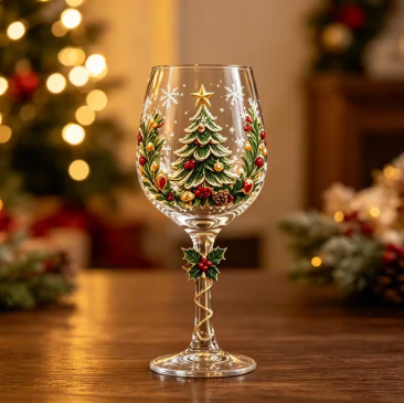 NoëlGlow™ — Luxe 3D kerstwijnglas
