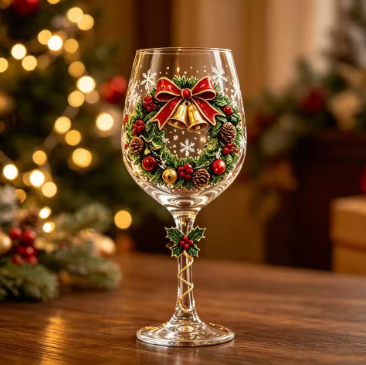 NoëlGlow™ — Luxe 3D kerstwijnglas