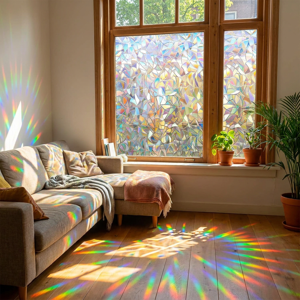 PrismaFolie Regenboog Raamfolie lifestyle Nederlands huishouden