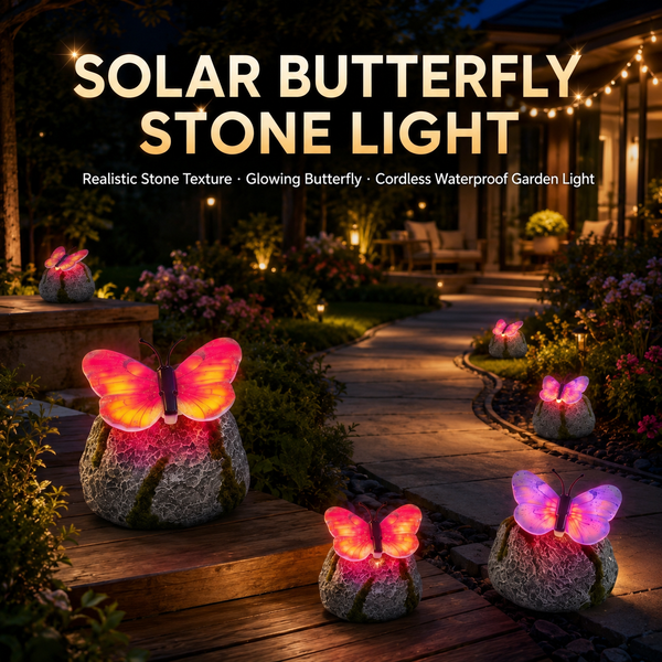 Vlinder Steen Solar Tuinlamp