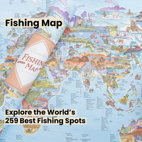Wereldwijd Visplekken Avontuur Poster Kaart