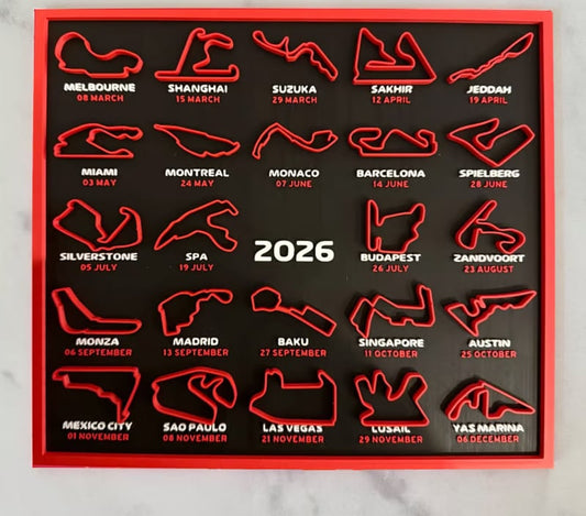 TrackLegend™ F1 Calendar 2026